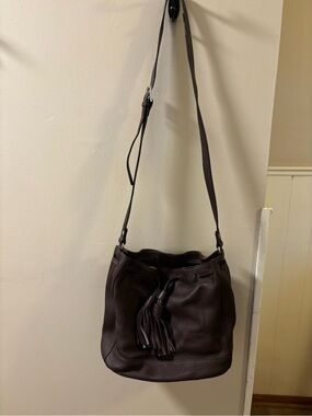 🤎Chocolate Brown Leather Bucket Bag from Talbots